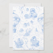 Blue Toile de Jouy Baby Shower Invitation 招待状 (裏面)
