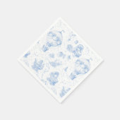 Blue Toile de Jouy Baby Shower Napkins スタンダードカクテルナプキン (角)
