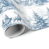 Blue Toile de Jouy Christmas Wrapping Paper ラッピングペーパー (ロールコーナー)