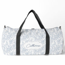 Blue Toile Floral Lace Personalized