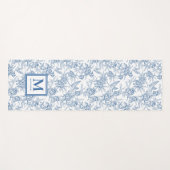 Blue Toile French Custom Name ヨガマット (正面(横))
