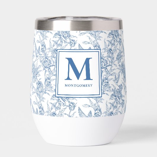 Blue Toile French Monogram Name (背面)