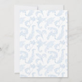 Blue Toile How Many Bows Baby Shower Games Sign 招待状 (裏面)