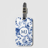 Blue Toile Initial Luggage Tag ラゲッジタグ (正面縦)