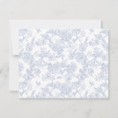 Blue Toile Minimalist Border Note Card 招待状 (裏面)
