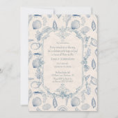 Blue toile Ocean Baby Shower Invitation 招待状 (正面)