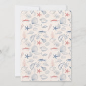 Blue toile Ocean Bridal Shower Invitation 招待状 (裏面)