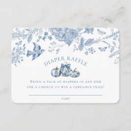 Blue Toile Pumpkin Diaper Raffle Invitation Insert エンクロージャーカード