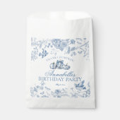 Blue Toile Pumpkin Fall Birthday Party Dessert フェイバーバッグ (正面)