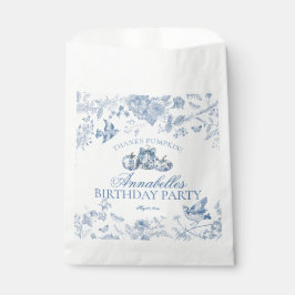 Blue Toile Pumpkin Fall Birthday Party Dessert フェイバーバッグ