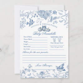 Blue Toile Pumpkin French Fal Advice for Baby Card 招待状