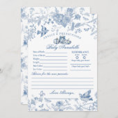 Blue Toile Pumpkin French Fal Advice for Baby Card 招待状 (正面/裏面)