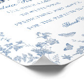 Blue Toile Pumpkin French Fall Advice for Baby ポスター (角)