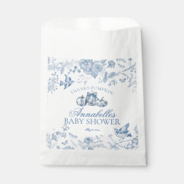 Blue Toile Pumpkin French Fall Baby Shower Dessert フェイバーバッグ