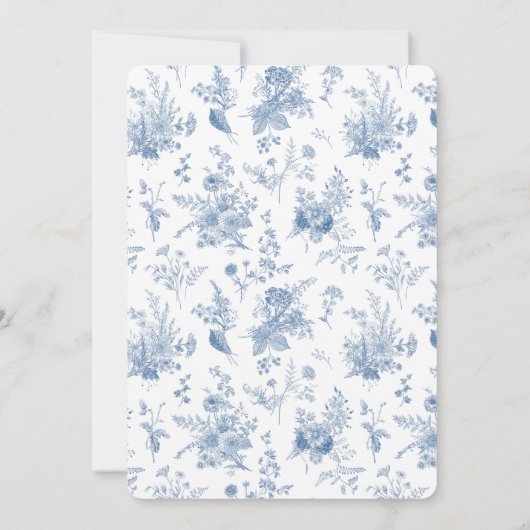 Blue Toile Pumpkin French Fall Bridal Shower 招待状 (裏面)