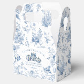 Blue Toile Pumpkin French Fall Dessert Favor Boxes フェイバーボックス (オープン)