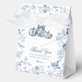 Blue Toile Pumpkin French Fall Dessert Favor Boxes フェイバーボックス