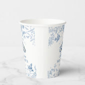 Blue Toile Pumpkin French Fall Floral Baby Shower 紙コップ (右)
