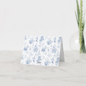 Blue Toile Pumpkin French Fall Thank You Card  サンキューカード (裏面)