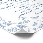 Blue Toile Pumpkin French Fall Time Capsule ポスター (角)