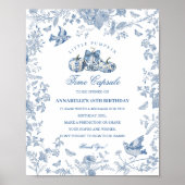 Blue Toile Pumpkin French Fall Time Capsule ポスター (正面)