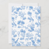 Blue Toile Safari Baby Shower Invitation 招待状 (裏面)