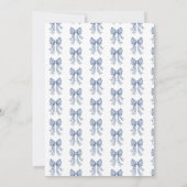 Blue Toile Teddy Bear Boy Baby Shower  招待状 (裏面)