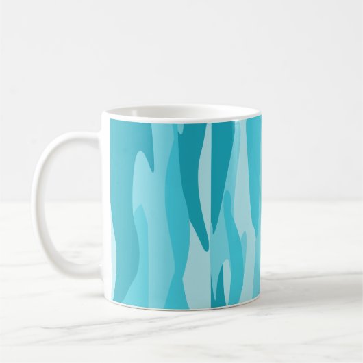 Blue Tone Abstract Camouflage Throw Pillow コーヒーマグカップ (左)