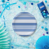 Blue Tone and Cream Stripes ペーパープレート (パーティー)