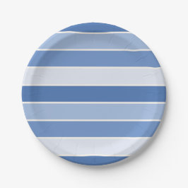 Blue Tone and Cream Stripes ペーパープレート