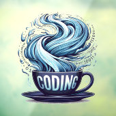 Blue Tone Coffee Binary Numbersプログラマ ウィンドウサイン (シート3)