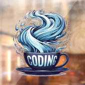 Blue Tone Coffee Binary Numbersプログラマ ウィンドウサイン (シート2)