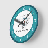 Blue Tooth歯科医事務所カスタム丸時計 ラウンド壁時計 (傾斜)