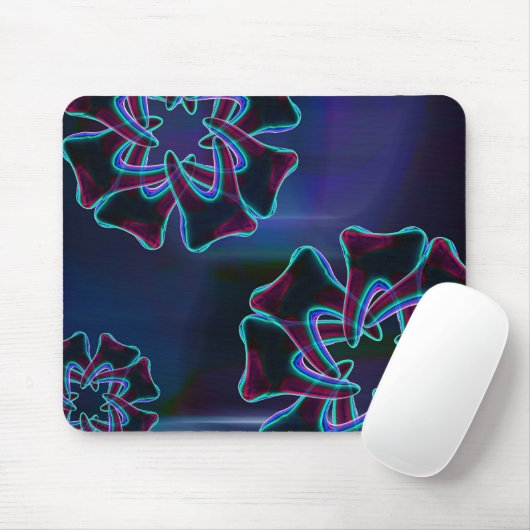 Blue Tooth Flower Design Dentist Mousepad マウスパッド (マウス)