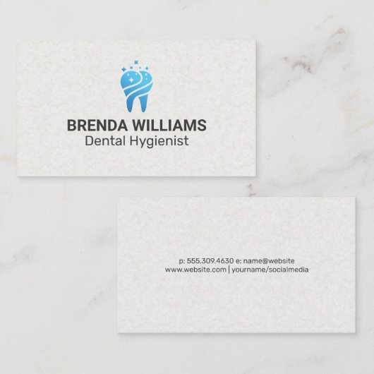 Blue Tooth Sparkleアイコン | 歯科 名刺 (正面/裏面)