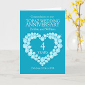 Blue Topazの結婚記念日詳細カード カード (黄色い花)