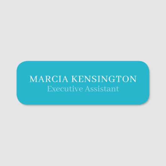 Blue Topaz Modern Professional Name Tag 名札 (正面)