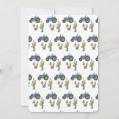 Blue Tractor Cactus Desert Baby Shower 招待状 (裏面)
