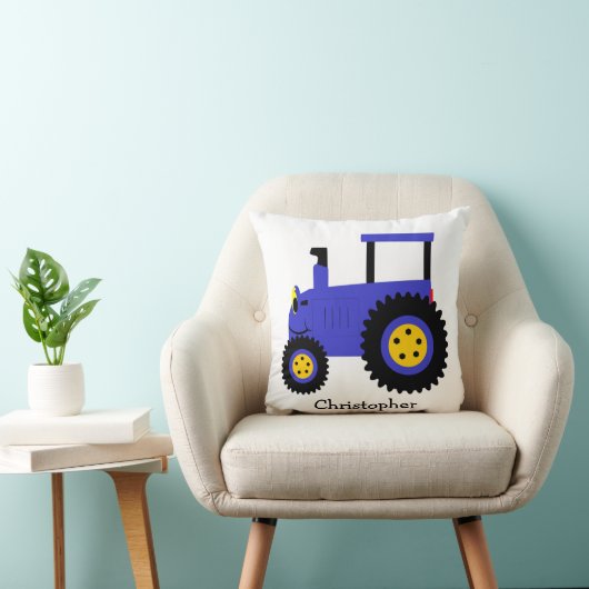 Blue Tractor Design Personalised クッション (椅子)