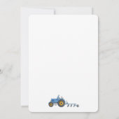 Blue Tractor Farm Animal Sheep Baby Shower  招待状 (裏面)
