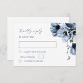 Blue Transparent Flower 出欠カード (正面/裏面)