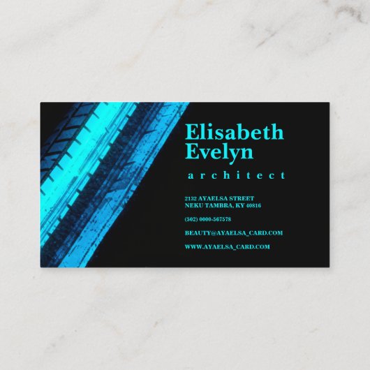 Blue Tread Paths on Black Canvas 名刺 (裏面)