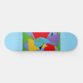 Blue Treble Clef Abstract Skateboard スケートボード (横)