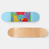 Blue Treble Clef Abstract Skateboard スケートボード (横)