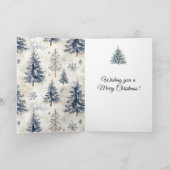 Blue Trees Snowflakes Christmas Window カード (内部)