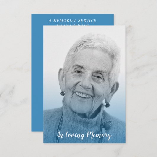 Blue Trendy Transparency Effect Funeral Dear Ones (正面/裏面)