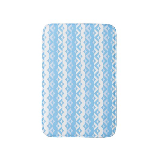 Blue Triangles Pattern Bath Mat バスマット (正面縦)