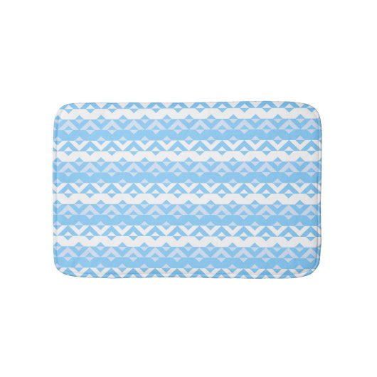 Blue Triangles Pattern Bath Mat バスマット (正面)