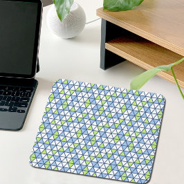Blue Triangles Pattern Mouse Pad マウスパッド