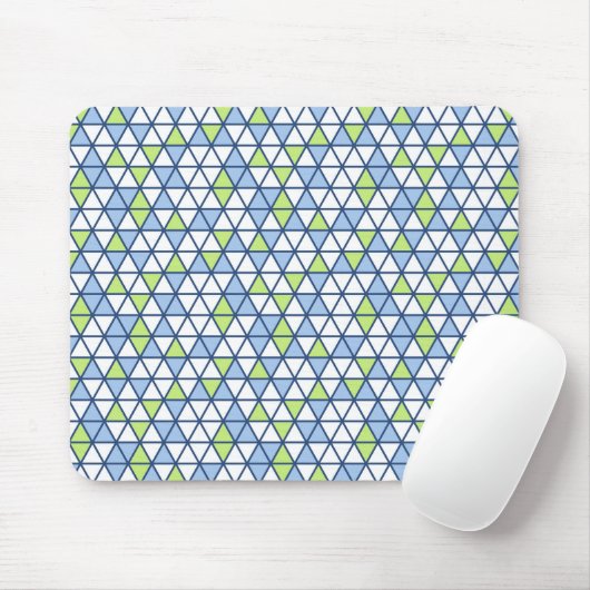 Blue Triangles Pattern Mouse Pad マウスパッド (マウス)